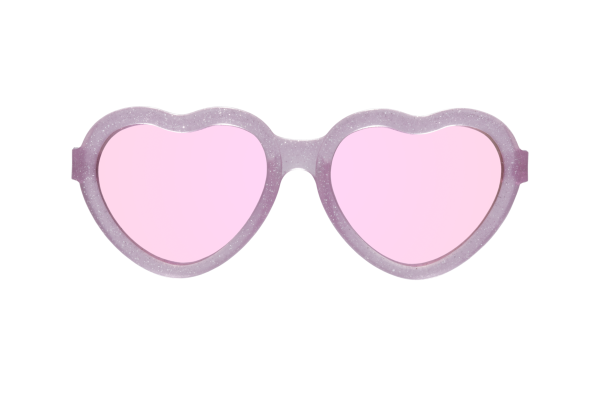 BABIATORS Original Hearts Sparkles Squad, sluneční zrcadlové brýle, růžové třpytky, 0-2 let