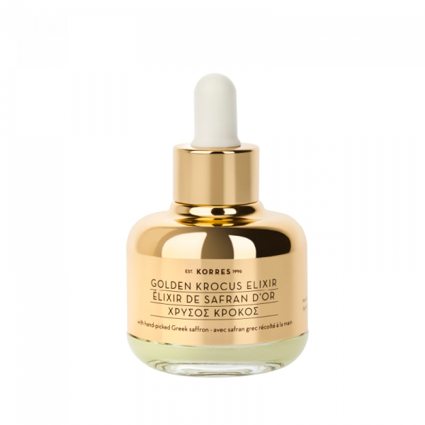KORRES GOLDEN KROCUS Ageless Saffron Elixir Serum – šafránový elixír proti stárnutí pleti, 30 ml
