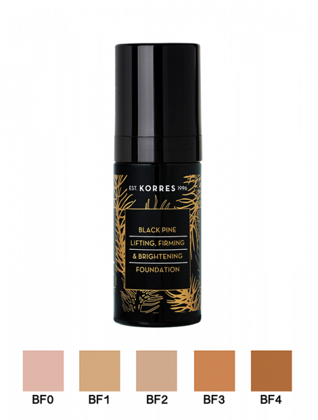 KORRES Black Pine zpevňující a rozjasňující make-up s černou borovicí s liftingovým účinkem, odstín BF2, 30 ml