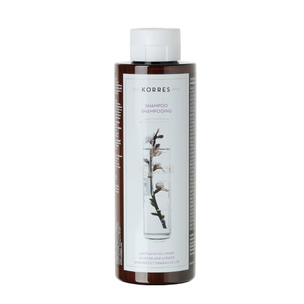 KORRES Hair - šampon pro suché a poškozené vlasy, mandle a lněné semínko, 250 ml