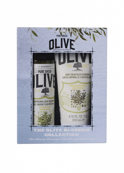 KORRES Olive Blossom dárková sada sprchový gel a tělové mléko s vůní olivového květu