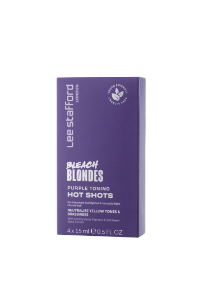 Lee Stafford Bleach Blondes Purple Toning Hot Shots - tónovací kúry, 4x 15 ml