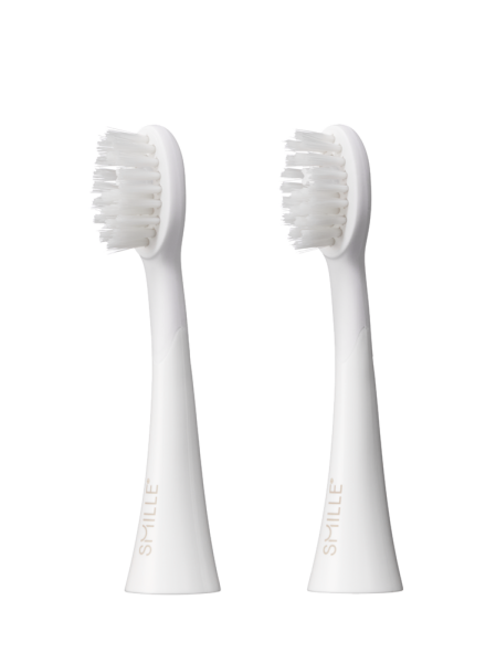 SMILLE Sonic Brush, náhradní hlavice s rovným zástřihem, bílé, 2ks