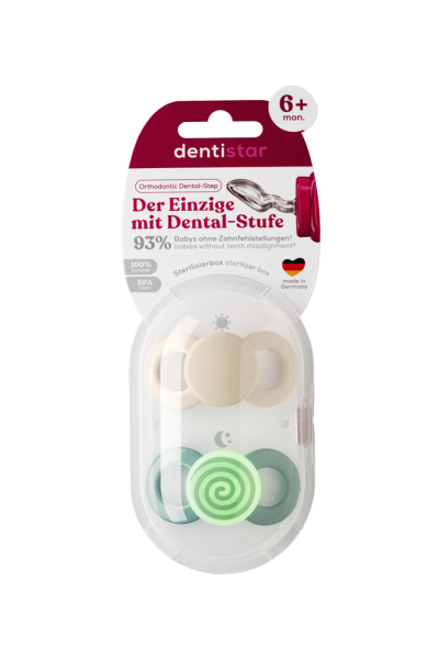 Dentistar Day & Night Soother, denní a noční dudlík, 6-14 měsíců, zelený