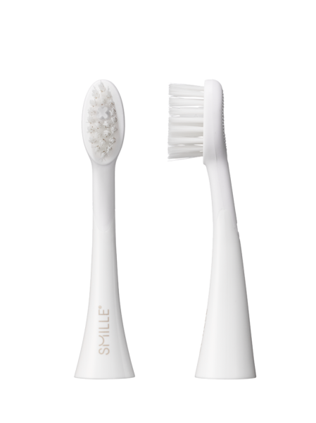SMILLE Sonic Brush, náhradní hlavice s rovným zástřihem, bílé, 2ks