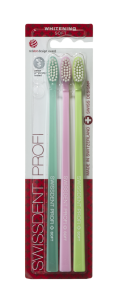SWISSDENT WHITENING zubní kartáčky Soft (2+1 zdarma) - VERBIER (tyrkysová, růžová, zelená)