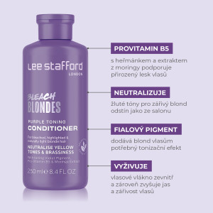Lee Stafford Bleach Blondes Purple Toning kondicionér s fialovým pigmentem, 250 ml