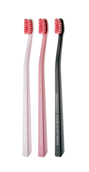 SWISSDENT COLOURS zubní kartáčky Soft-Medium (2+1 zdarma) PINK PARADISE