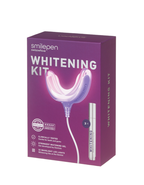 Smilepen Whitening Kit - sada pro bělení zubů s LED akcelerátorem (3x gel) (poničený obal)