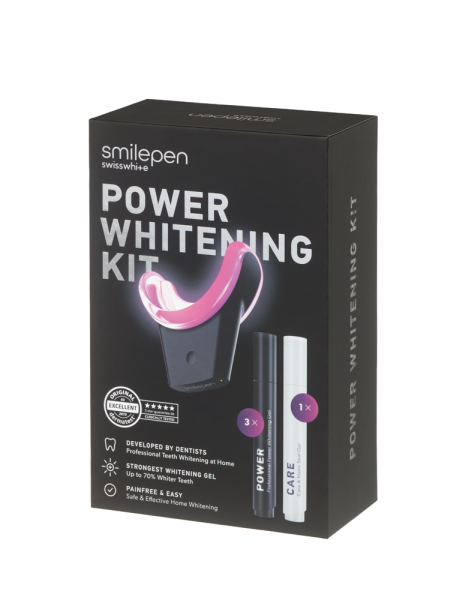 Smilepen Power Whitening Kit & Care, 7denní kúra pro intenzivní bělení zubů s bezdrátovým LED akcelerátorem