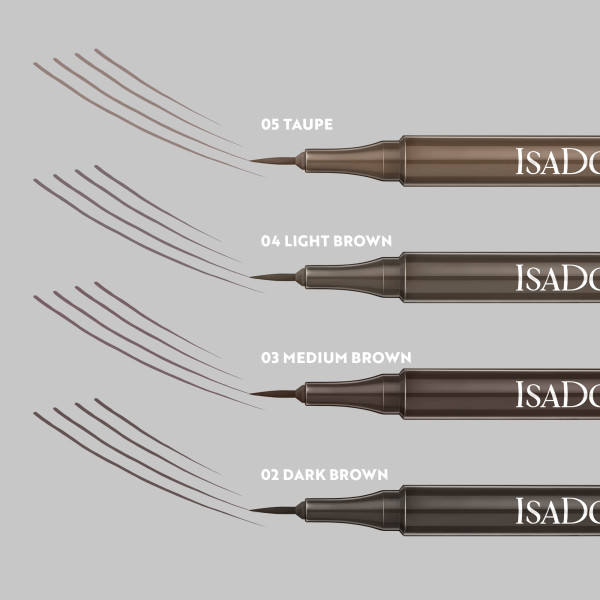 ISADORA The Brow Fine Liner 03 Medium Brown, fix na obočí s ultrajemným hrotem