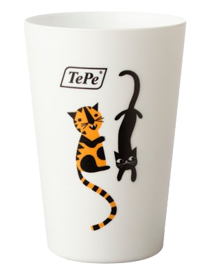 Barevný plastový kelímek TePe, bílý