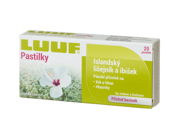 LUUF Pastilky s islandským lišejníkem a ibiškem, 20 ks