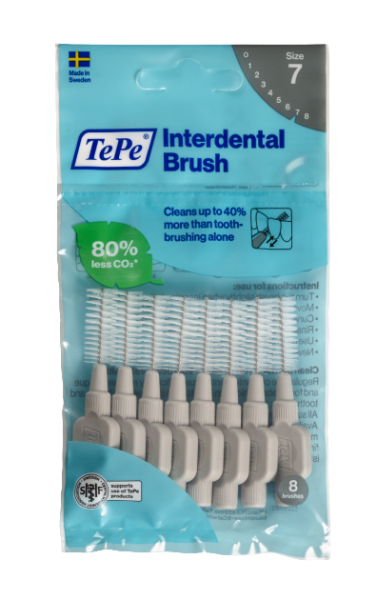 TePe Original mezizubní kartáčky z bioplastu 1,3 mm, šedé, 8 ks