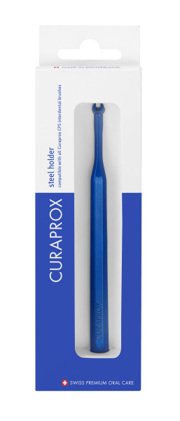 Curaprox UHS 475, univerzální kovový držák mezizubních kartáčků v modré barvě
