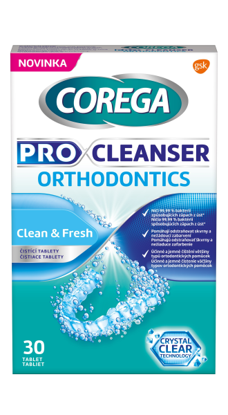 Corega čisticí tablety Pro Cleanser Orthodontics, 30 ks