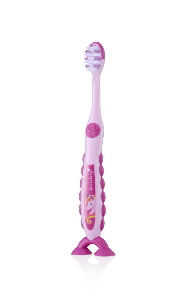 Brush-baby Unicorn FlossBrush™, dětský zubní kartáček s jednorožci, 2 ks, 3-6 let