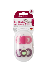 Dentistar Day & Night Soother, denní a noční dudlík, od 14 měsíců, růžový