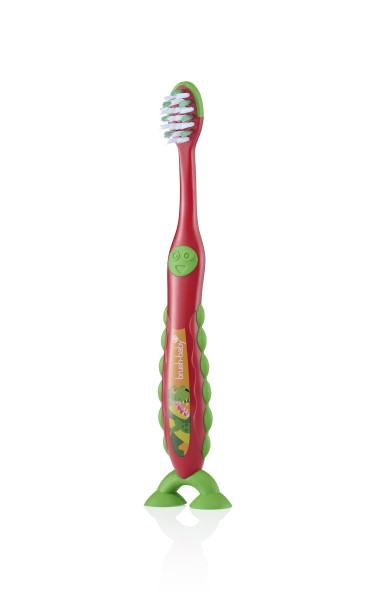Brush-baby Dinosaur FlossBrush™, dětský zubní kartáček s dinosaury, 2 ks, 3-6 let