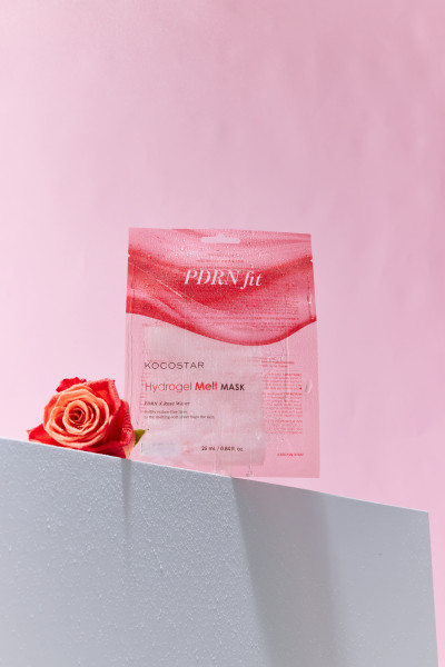 Kocostar Hydrogel Melt Mask PDRN, Pleťová maska s polynukleotidy PDRN a růžovou vodou, 1 ks