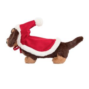 Jellycat Otto Sausage s vánoční čepičkou 18 cm