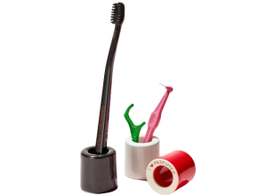 Ručně vyrobený porcelánový stojánek I love Profimed, Baby růžová