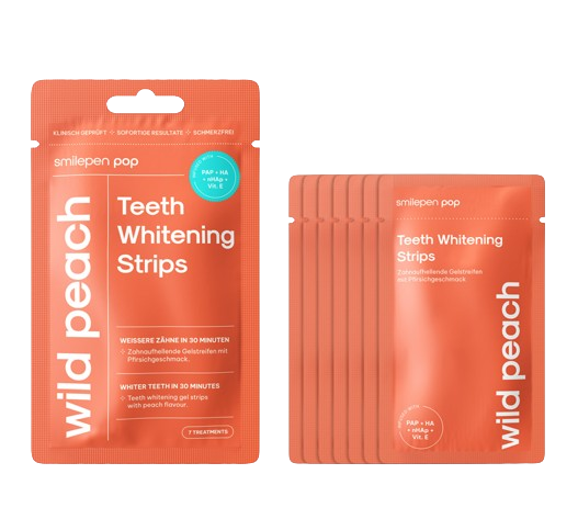Pop Wild Peach Teeth Whitening Strips, bělicí pásky na zuby (7x2 ks)