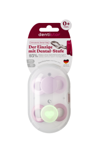 Dentistar Day & Night Soother, denní a noční dudlík, 0-6 měsíců, růžový