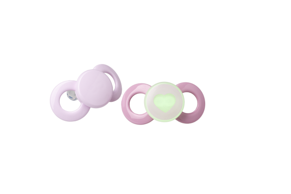 Dentistar Day & Night Soother, denní a noční dudlík, 0-6 měsíců, růžový