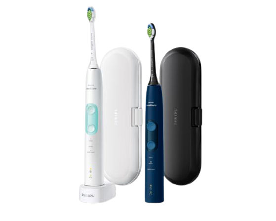 Philips Sonicare 5100 HX6851/34 White and Navy blue 1+1 Sonické elektrické zubní kartáčky