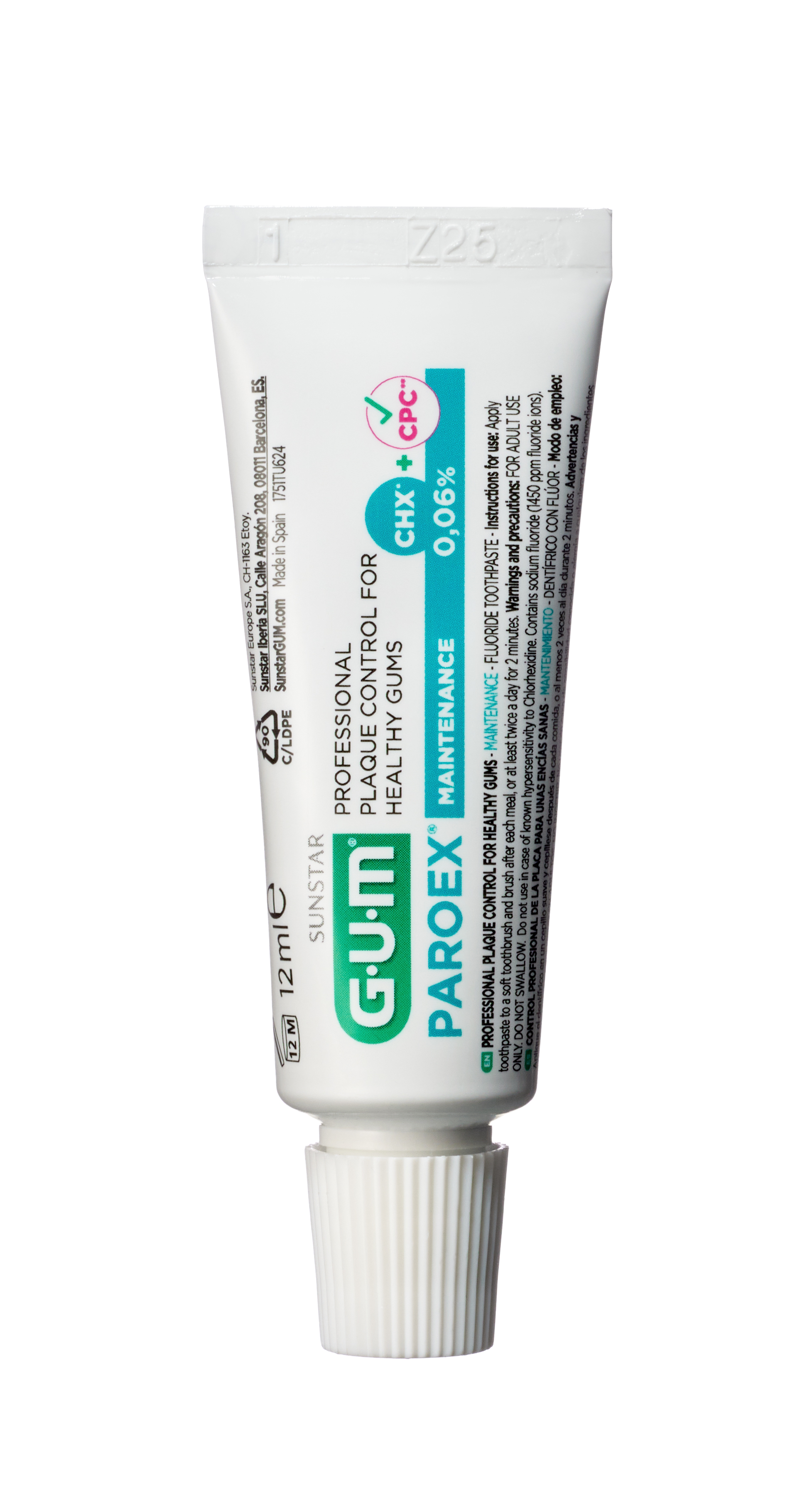 GUM PAROEX zubní pasta (CHX 0,06 % + CPC 0,05 %), 12 ml
