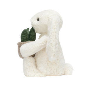 Jellycat Krémový králíček s květinou