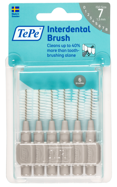 TePe Original mezizubní kartáčky z bioplastu 1,3 mm, šedé, 6 ks