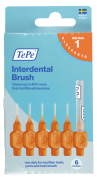 TePe Original mezizubní kartáčky z bioplastu 0,45 mm, oranžové, 6 ks, krabička