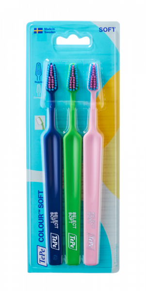 TePe Select Colour soft, sada zubních kartáčků, 2+1 zdarma