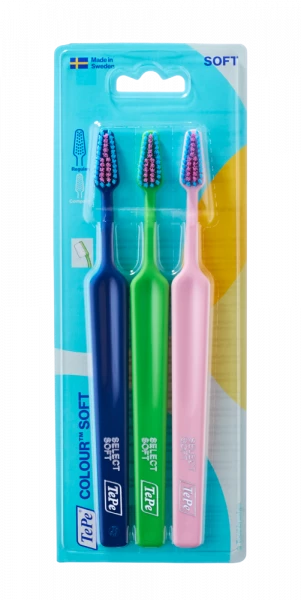 TePe Select Colour soft, sada zubních kartáčků, 2+1 zdarma