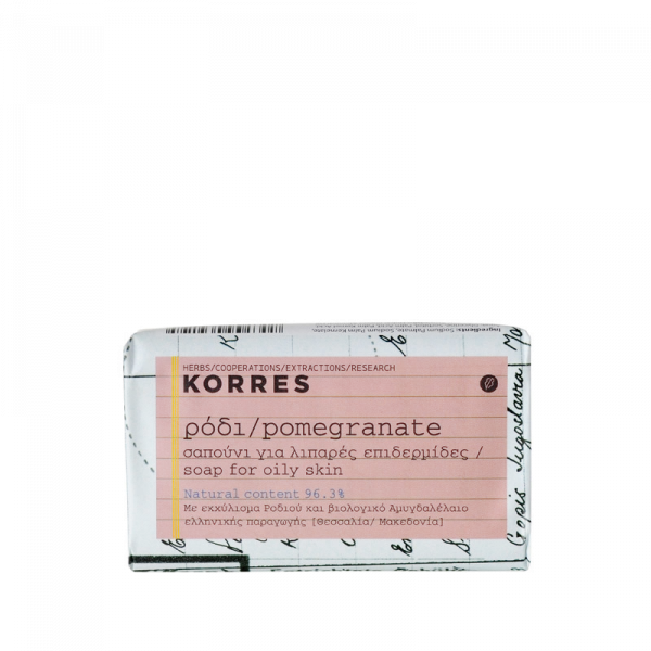 KORRES Soap Pomegranate tuhé mýdlo pro mastnou pleť s granátovým jablkem, 125g