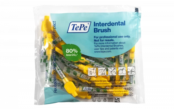 TePe Original mezizubní kartáčky z bioplastu 0,7 mm, žluté, 25 ks