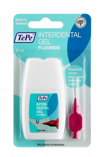 TePe Interdental Gel 20 ml + mezizubní kartáček růžový nebo červený, blistr