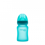 Everyday Baby skleněná láhev s termo senzorem, 150 ml, modrá