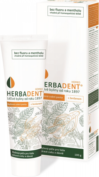 Herbadent HOMEO bylinná zubní pasta bez fluoru a mentholu, 100 g