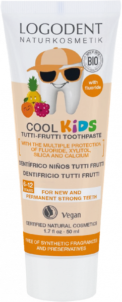 LOGODENT Cool Kids Tutti Frutti zubní gel s fluoridem, 50 ml