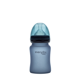 Everyday Baby skleněná láhev s termo senzorem, 150 ml, tmavě modrá