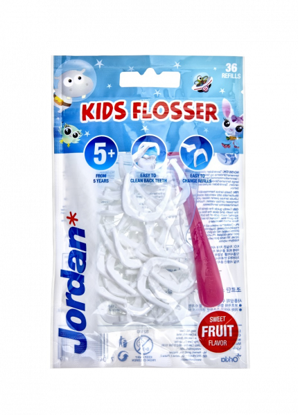 Jordan dětský flosser, luk s nití pro mezizubní čištění, 36 ks