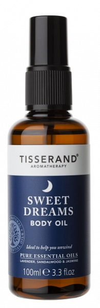 Tisserand Sweet Dreams luxusní tělový a masážní olej s levandulí a jasmínem pro klidný spánek, 100 ml