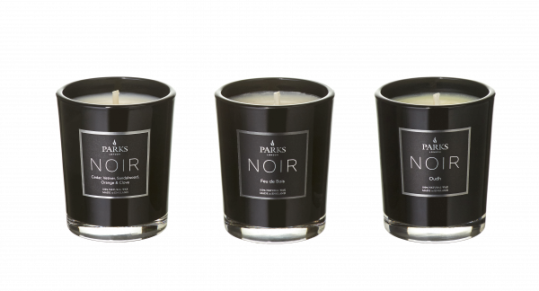 Parks NOIR kolekce 3 vonných svíček, 3x 60 g