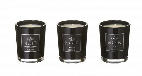Parks NOIR kolekce 3 vonných svíček, 3x 60 g