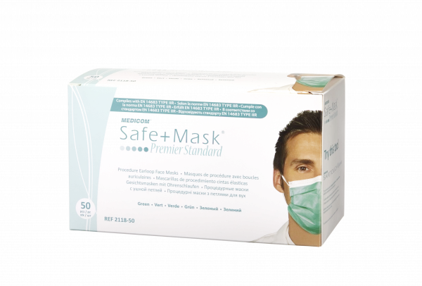 Medicom Safe Mask Premier Standard ústenka, světle zelená, 50 ks