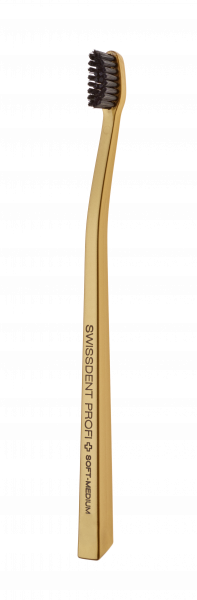 SWISSDENT COLOURS zubní kartáček, Soft-Medium, zlato-černý