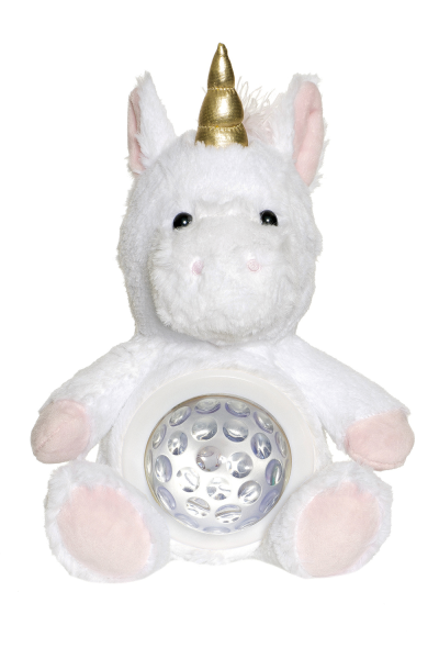 Teddykompaniet Teddy Lights - hrající plyšák se svítícím bříškem jednorožec